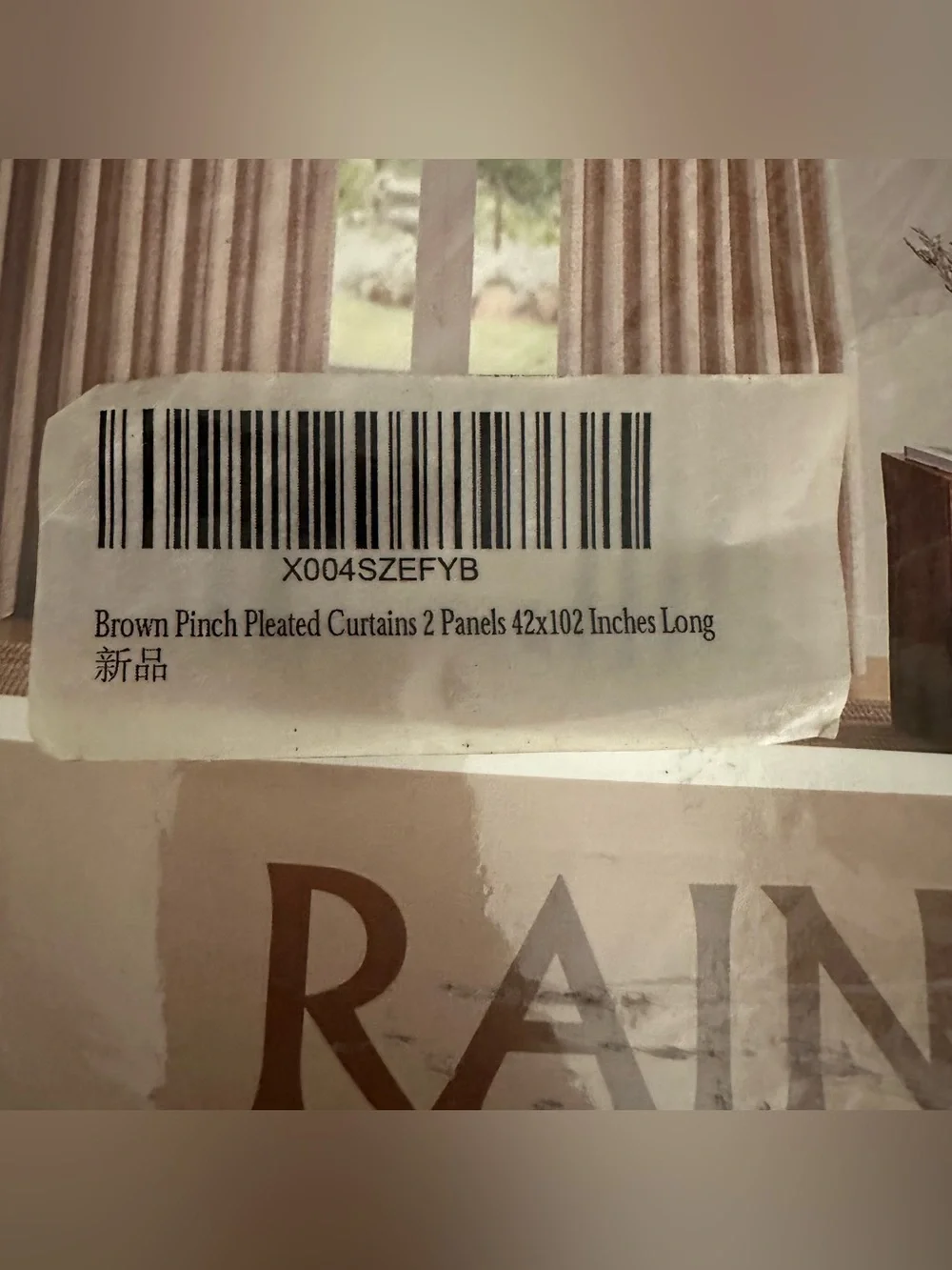 Brown Pinch Pleated Linen Curtains Semi Sheer Memory Trained 42”x102” 3 sets New